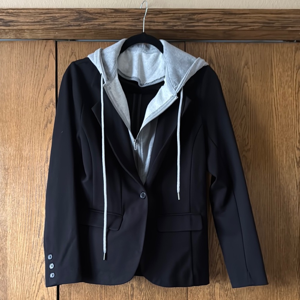 Liverpool Black Blazer with Gray Hoodie